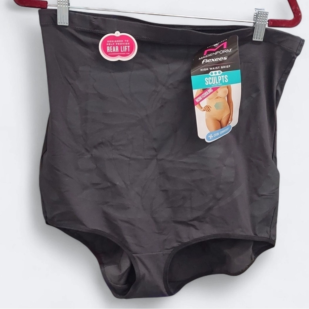 Maidenform Flexees High Waist Brief Sculpts Ultra Firm Cooling FL0073 Black 3XL